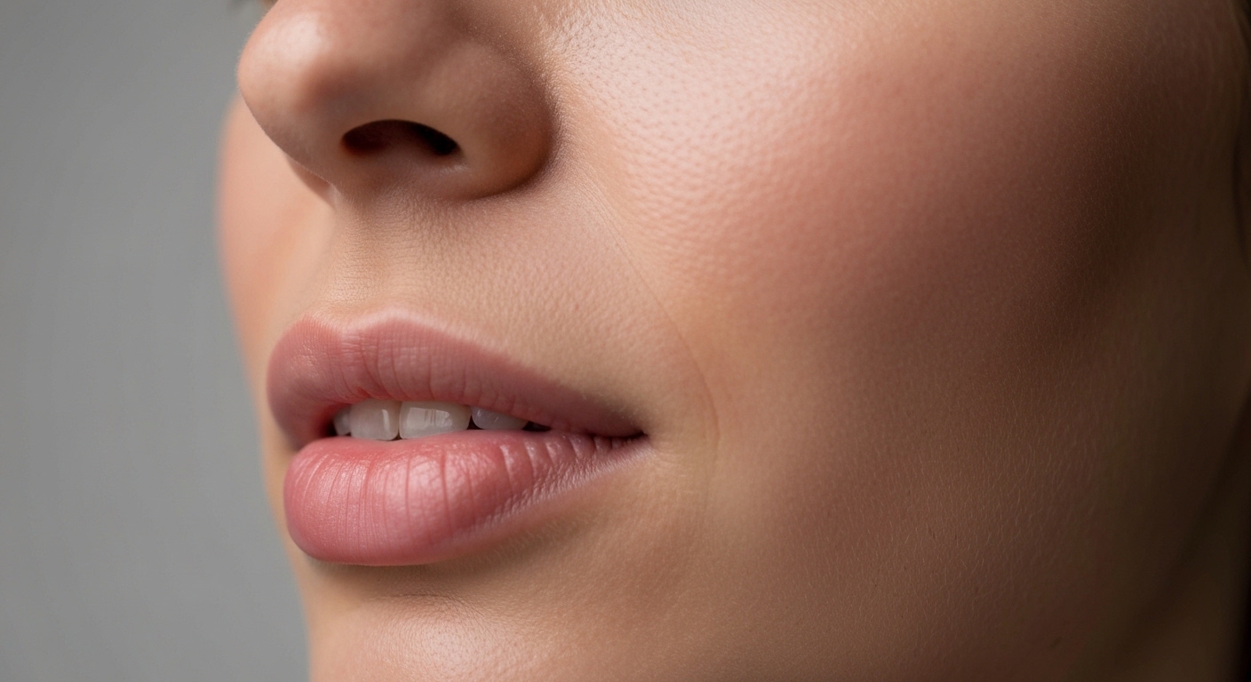 Bebê com foco na boca e língua, demonstrando saúde bucal infantil.