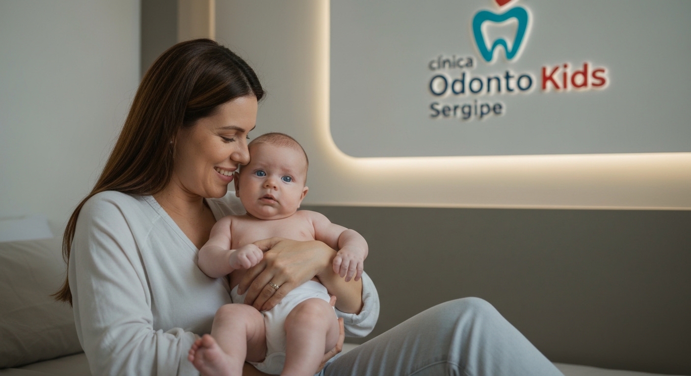 Bebê amamentando com sucesso após procedimento de frenectomia