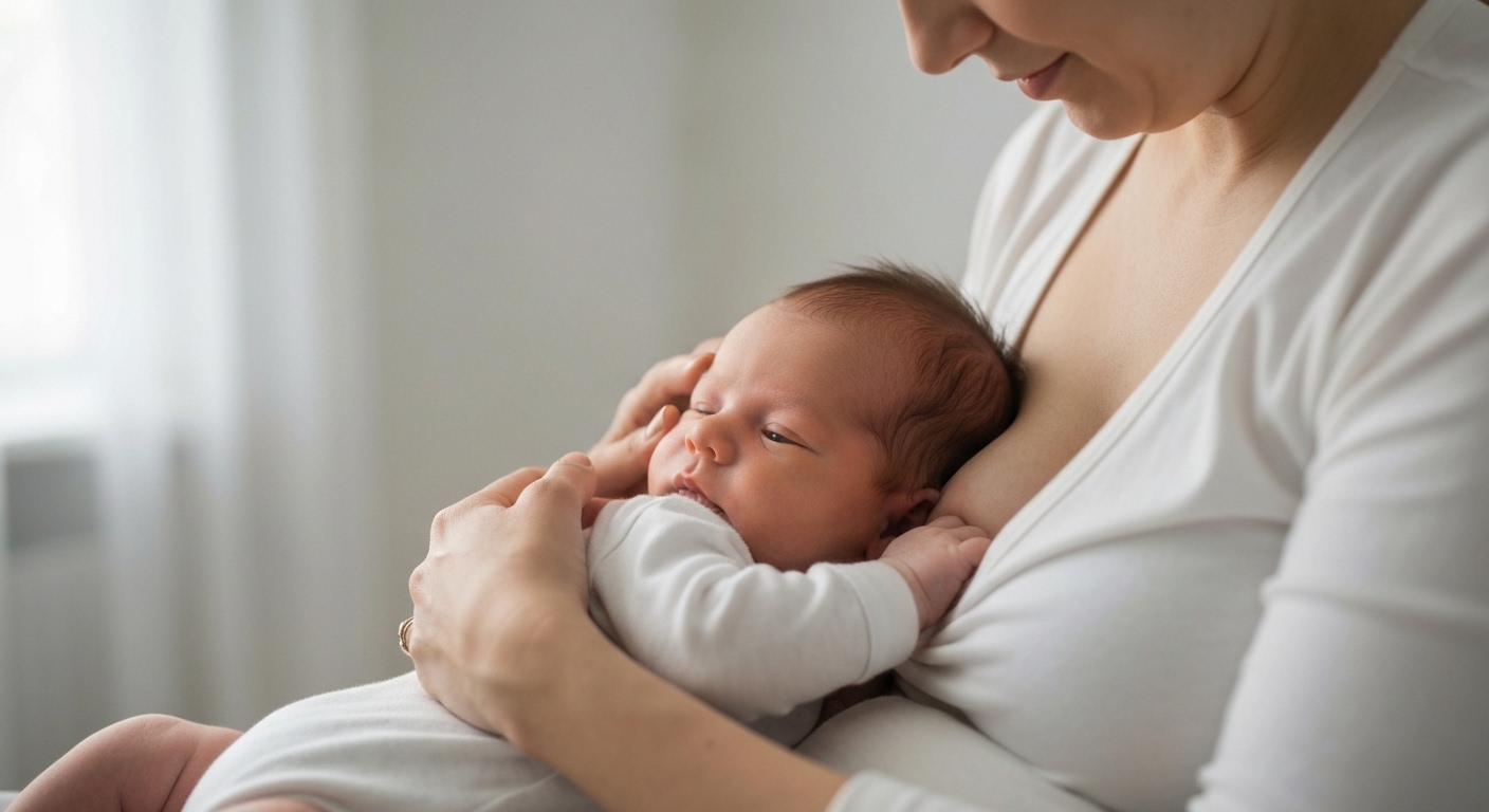 Bebê amamentando após procedimento de frenectomia