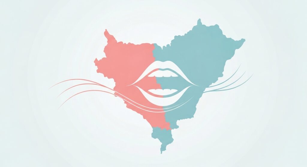 Ilustração moderna e abstrata que simboliza a libertação de restrições na boca, focando nos benefícios da frenectomia em Sergipe para a fala e alimentação.