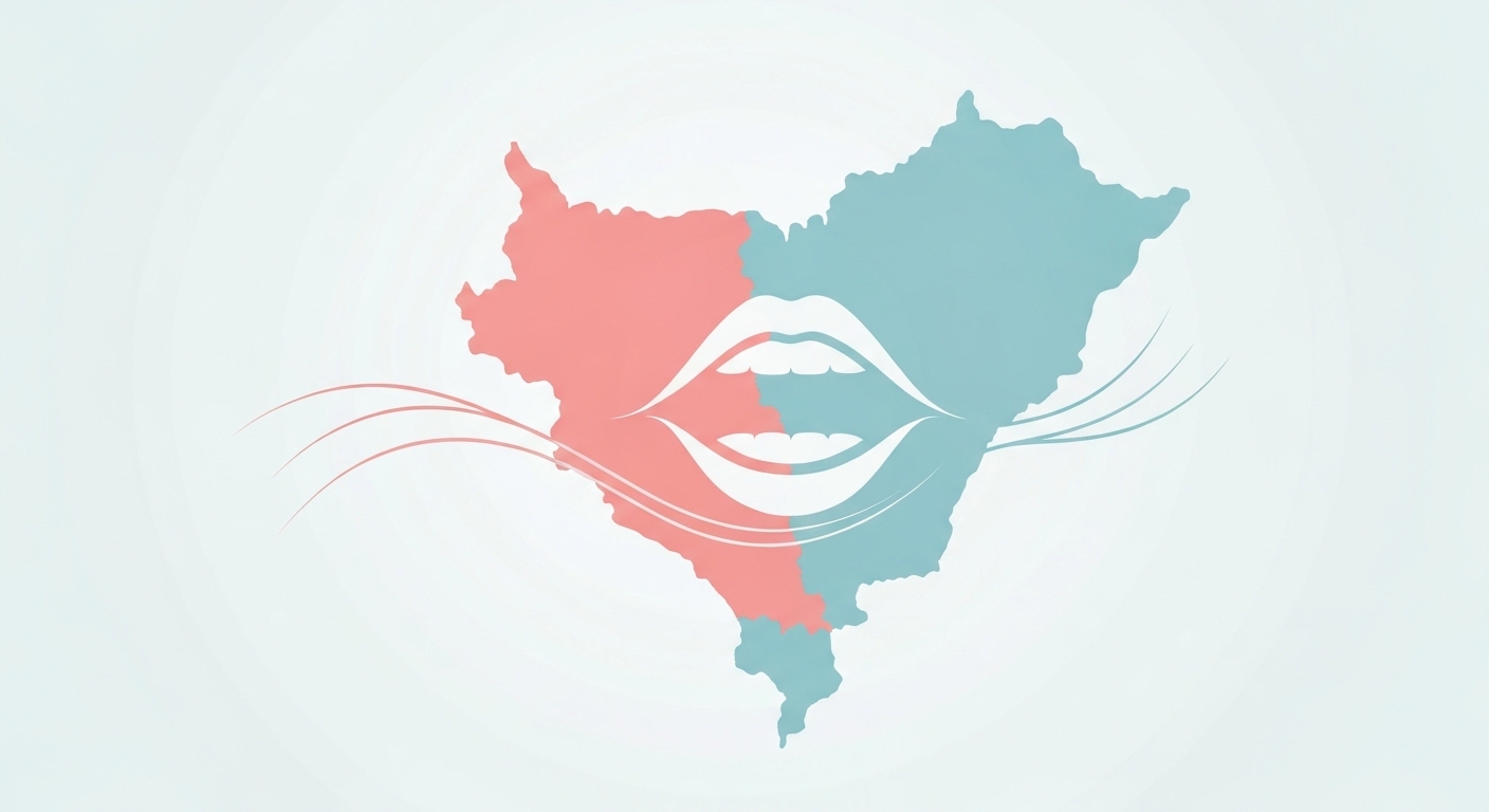 Ilustração moderna e abstrata que simboliza a libertação de restrições na boca, focando nos benefícios da frenectomia em Sergipe para a fala e alimentação.