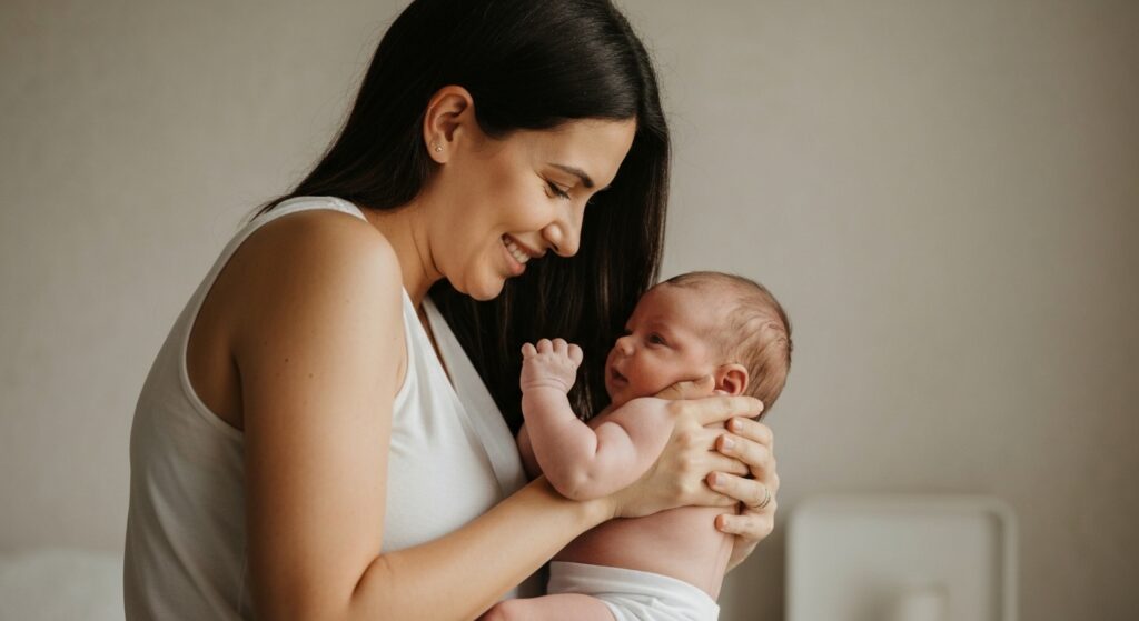Bebê amamentando com sucesso após frenectomia infantil