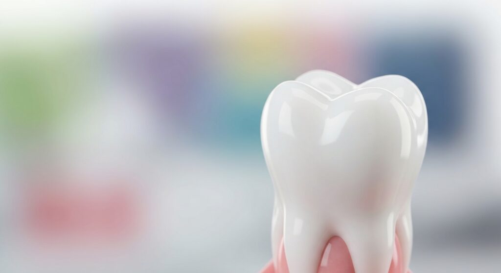 Dente saudável com esmalte intacto e brilhante